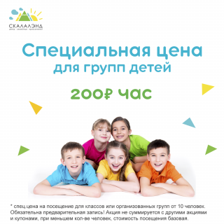 Специальная цена для групп детей